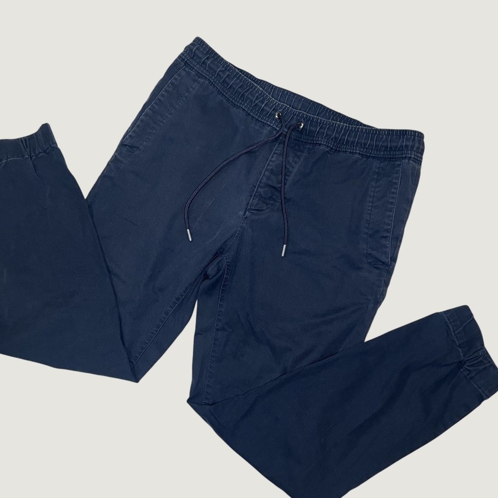 Banana Republic Mens Navy Blue Jogger Pants Elastic Drawstring Tapered 33x32